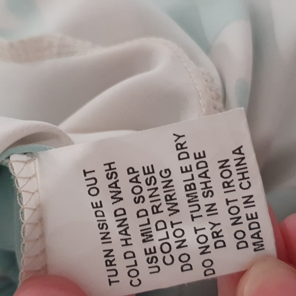 Gabriella Frattini Size 14 Floral Green Cream Dress Like New Condition - Picture 9 of 9